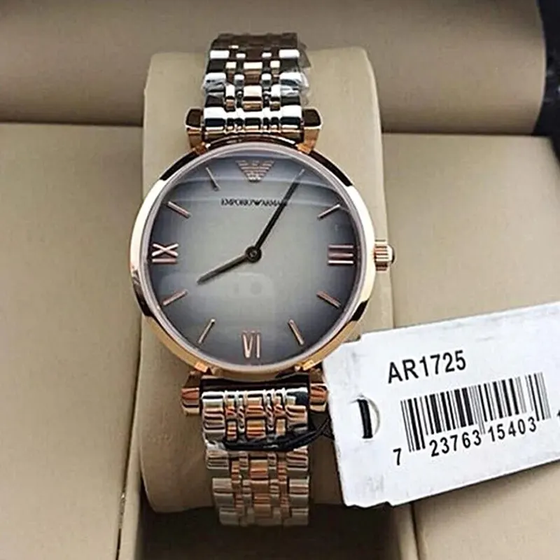 Emporio Armani Grey Dial Two-tone Fashion Ladies Watch- AR1725